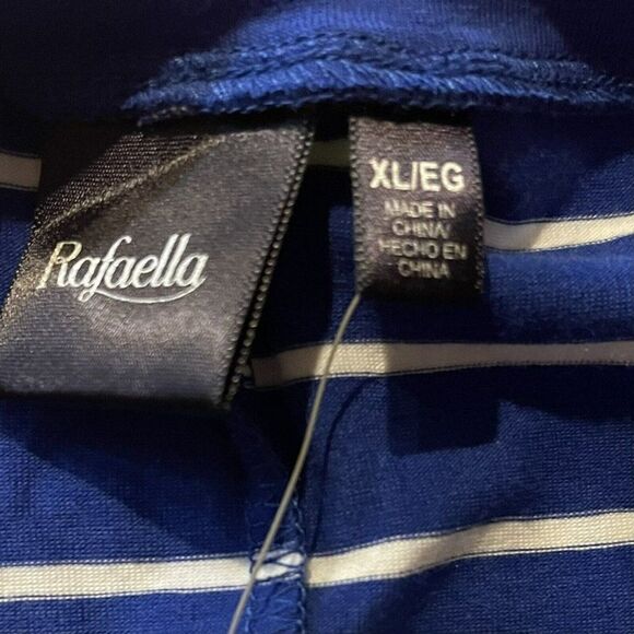 Rafaella Womens Short Sleeve Drawstring Waist Dress XL Blue Pockets Comfort New - Picture 3 of 6